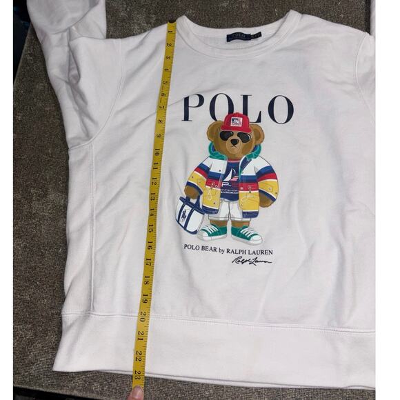 Polo Ralph Lauren bear white crewneck sweatshirt (size XL) - Picture 7 of 7